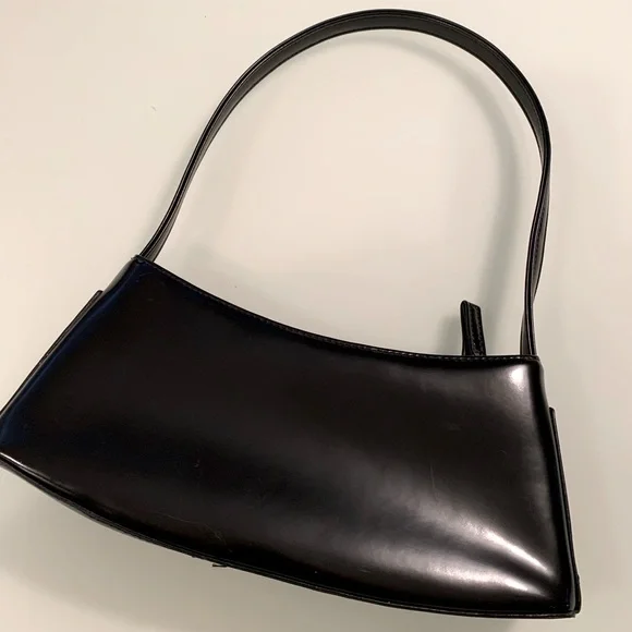 Guess Faux Black Leather Bag - Picture 2 of 5